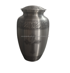 Urne de crémation classique de luxe pour adultes Style américain Momentum Life pour cendres humaines Étain avec finition dorée et noire - Product Image 4