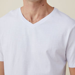 Camisetas de Hombre de la Mejor Calidad, 100% Algodón, Transpirables, Estilo Casual, Manga Corta, Nueva Llegada, Precio al por Mayor, Camiseta de Cuello en V para Hombre - Product Image 3