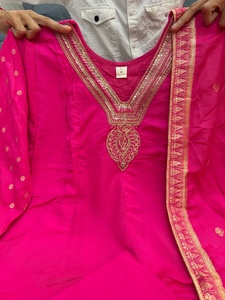 Salwar Kameez Anarkali para Mujer, Forro de Algodón, Bordado Pesado Banarsi Premium, Secado Rápido, Dhwaja Export, para Fiesta - Product Image 5