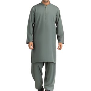 Muted Green Designer Shalwar Kameez Fine Quality Fabric Soft Feel Daily Wear Neat Stitch <b>Pakistani</b> Shalwar Kameez - Product Image 1
