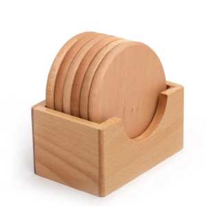Durable Natural Mango Wood <b>Coaster</b> Set with Holder Eco Friendly Stylish Customizable <b>Drink</b> Mats <b>for</b> Home Office Table Decoration - Product Image 4