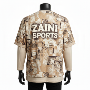 Camiseta de algodón grueso de doble capa para hombre, con estampado gráfico, logotipo con transferencia térmica, informal, 100% algodón, corte holgado, estampada. - Product Image 2