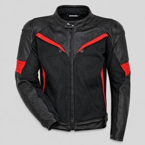 Custom Ducati Style Motorcycle Riding <b>Jacket</b> Genuine Cowhide Leather & Cordura Textile Protective Biker <b>Racing</b> <b>Jacket</b> - Product Image 1