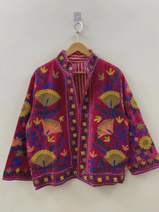 Chaqueta de invierno Unisex Bohemia Vintage hecha a mano, diseño Suzani bordado con patrón Floral, ropa de abrigo étnica elegante con relleno de algodón - Product Image 3
