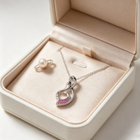 Magnifique collier pour femme en argent 925, collier pendentif tendance avec un attrayant ensemble de zircons