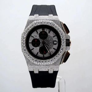 For Gold Gift Jewelry Luxury Diamond <b>Watch</b> <b>Case</b> 28mm Analog Quartz Moissanite Silver Band Sapphire Crystal ETA Movement 10m - Product Image 2