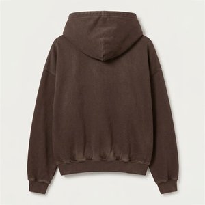 Sweat-shirt à capuche marron pour femme, personnalisé avec logo, 100 % coton tricoté, manches longues, poches, décontracté, respirant, collection automne - Product Image 2