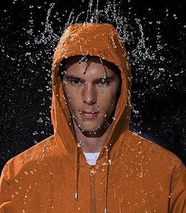 Men's Lightweight Windbreaker <b>Jacket</b> - Breathable and <b>Waterproof</b> with Hood for Outdoor Activities and Casual Wear - Product Image 4