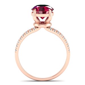 REYES <b>Dainty</b> Handmade 14K 18K Rose Gold Diamond Engagement <b>Rings</b> for Women Round Cut 2 Carat Ruby Gemstone Fine Jewelry - Product Image 4