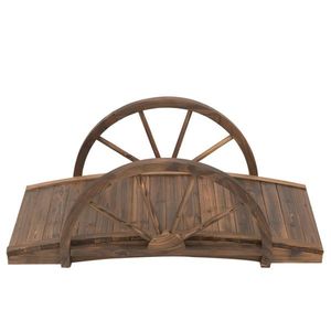 3.3ft forniture di giardino ad arco ponte pedonale in legno per la decorazione del giardino - Product Image 5