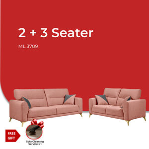 Goodnite - Juego de Sofás Seccionales de Tela Ecológica de 2+3 Plazas, Cojín de Espuma de Alta Densidad Resistente, Respaldo Acolchado, Brazos Acolchados, Diseño Minimalista - Product Image 5