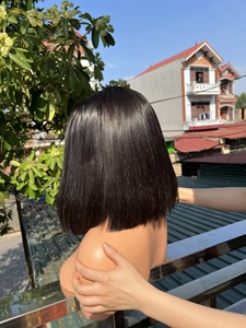 วิกผมบ๊อบสีธรรมชาติแบบมีลูกไม้ด้านหน้าปิดด้วยกาววิกผมบ๊อบวิกผมคน - Product Image 6