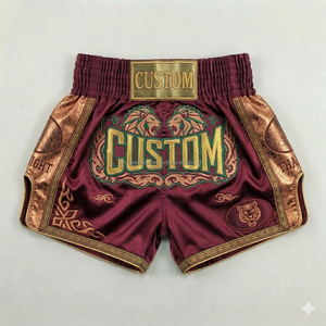Pantalones Cortos de Boxeo de Satén Personalizados a Precio de Fábrica, Ropa de Combate de Kickboxing, Pantalones Cortos de Muay Thai para Adultos - Product Image 1