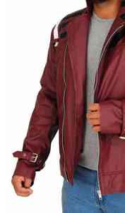 Top Best Sale Waterproof Mens Leather Jacket Winter Casual <b>Canvas</b> <b>Plain</b> Dyed Slim Fit Fashion Leather Men Jacket - Product Image 4