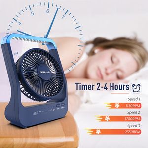 Ventilatore da Tavolo Portatile 20000mAh con Porta USB, Timer, Silenzioso, 5W, 200 Ore di Autonomia, Alimentato a Energia Solare - Product Image 2