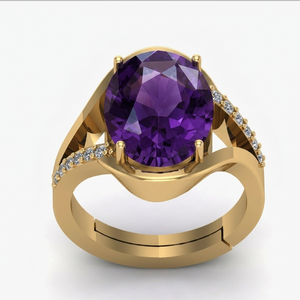 Best Selling Oval Blue Amethyst 925 Sterling Silver 18K Gold Plated <b>Ring</b> US 6 7g Trendy Wholesale Top Product - Product Image 1