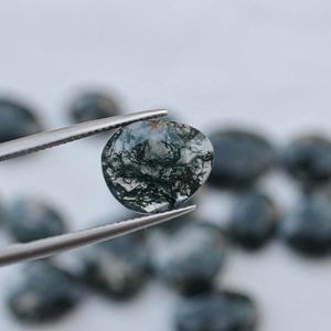 10mm 12mm 14mm Natural Moos ágata facetada parte posterior plana Silces gotas Talpe Rosa corte piedra preciosa calidad AAA joyería de piedra semipreciosa - Product Image 4