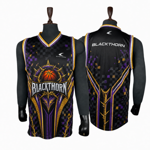 Camiseta de Baloncesto Personalizada OEM para Hombre, sin Mangas, Cuello en V, Sublimada, de Malla de Poliéster, Ajuste Atlético, Ropa Deportiva de Equipo - Product Image 1