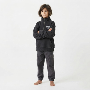 Custom Kids Oversized <b>Half</b> <b>Zip</b> <b>Sweatshirt</b> Custom Heavyweight Cotton Hoodie Unisex Drop Shoulder Streetwear Leisure Top - Product Image 3