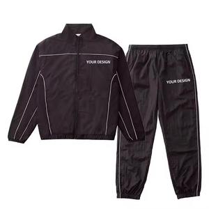 Custom Polyester Nylon <b>Hoodie</b> Boxy Baggy Embroidery Oversize Heavyweight <b>Running</b> Sweat Jogging Set Windbreaker Tracksuit for Men - Product Image 3