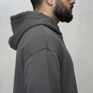 Ensemble de survêtement pour homme grande taille gris foncé avec sweat à capuche zippé et pantalon de jogging, coupe décontractée, couleur unie, deux pièces - Product Image 6