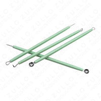 Kit professionnel de 4 extracteurs d'acné en acier inoxydable de différentes couleurs avec étiquette personnalisée, pour éliminer les points noirs