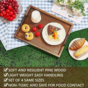 Bandeja de Servir de Madera Directa de Fábrica, Bandeja de Madera Maciza Premium para Desayuno, Té, Café, Otomana, Plato de Exhibición - Product Image 6