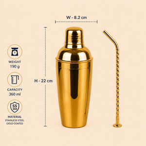 Coctelera Premium de Acero Inoxidable de 350 ml con Pajita, Recubrimiento de PU, Mezclador de Bar de Grado Alimenticio, Proveedor al por Mayor, OEM - Product Image 2