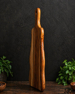 Tabla de cortar de acacia curva de 1.5 cm de grosor, sostenible, con ranura para jugos, apta para lavavajillas, para grabado láser. - Product Image 2