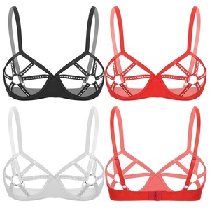 Sujetador con Aros Transparente para Mujer, Sujetadores Transparentes con Realce para Senos Grandes que Mostraran los Pezones, Top de Lencería Sexy - Product Image 2