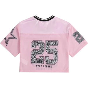 Top corto de malla para mujer, número 91, estilo deportivo, manga corta, cuello redondo, transpirable, ajuste regular, para todas las estaciones - Product Image 2