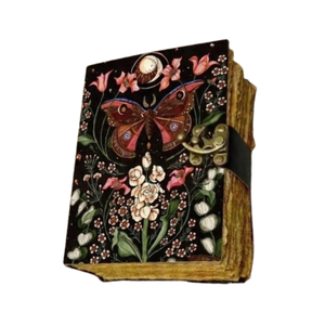 Carnet de notes vintage en cuir véritable fait main, Grimoire des Ombres, avec 400 pages à bords festonnés – Cadeau idéal - Product Image 1