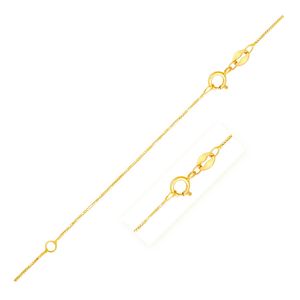 Bracciale alla Moda in Oro Giallo 14k con Catena a Maglia Doppia Estensibile, Spessore 0,6mm - Product Image 1