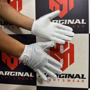 Guantes de Fútbol Americano con Pedrería, Estilo Universitario, Agarre Completo, Ligeros, Antideslizantes, con Cierre de Velcro para Entrenamiento Deportivo - Product Image 3