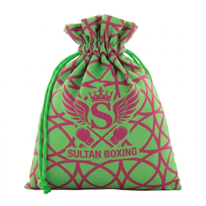 Bolsa de gimnasio con cordón Sultan Boxing, patrón geométrico rojo, poliéster ligero, mochila deportiva informal, unisex, multifuncional - Product Image 5