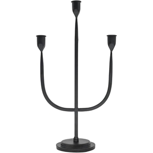 Support de bougie décoratif en fer forgé à 3 bras pour la décoration, idéal pour table à manger ou table d'appoint - Product Image 1