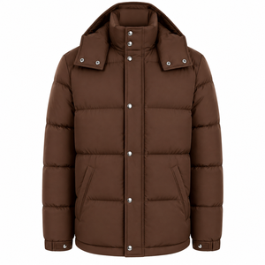 Chaqueta Acolchada con Capucha para Hombre, Diseño Personalizado, Teñido Liso, Relleno Acolchado, Transpirable, Impermeable, Venta al Por Mayor de Fábrica - Product Image 2