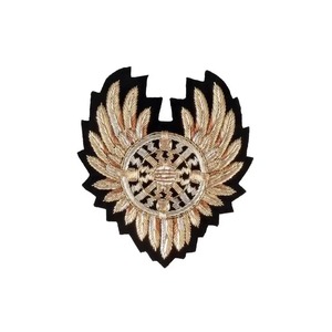 Good Quality Blazer Cloth Handmade Badges Customized Handmade Crest Embroidered Bullion <b>Wire</b> Pocket Patch For Uniforms Badge - Product Image 4