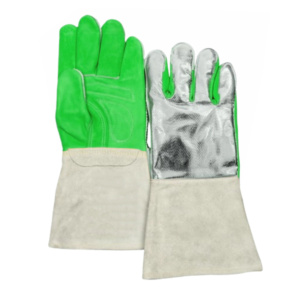 Gants de soudage TIG JNM SAFETY en cuir de vachette aluminisé robuste, pleine fleur et croûte, avec coutures excellentes et manchette de sécurité ignifuge - Product Image 2
