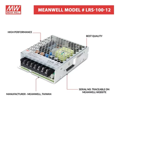 MeanWell LRS 100 12V 8.5A SMPS แหล่งจ่ายไฟโลหะ 102W กำลังไฟคงที่สำหรับระบบอัตโนมัติอุตสาหกรรมและระบบ LED - Product Image 3