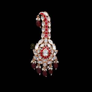 Fashion Brooch Veer Ruby Polki Designer Kalangi - Product Image 3