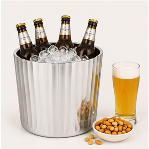 Seau à glace moderne en acier inoxydable avec couvercle et pince, conteneur à glaçons isolé à double paroi pour bar à domicile et soirées cocktails - Product Image 4