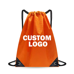 Customized Nylon Water Resistance <b>Drawstring</b> Backpacks Screen Print Logo Football Sports String Cord Bags in Multi Colors - Product Image 6