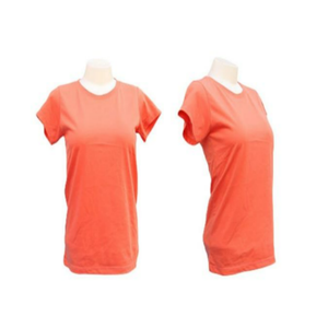 Camisetas Casuales de Mujer, 100% Algodón Orgánico, Cuello Redondo, Manga Corta, Color Naranja, Diseño Liso, Secado Rápido, Transpirables y Ecológicas - Product Image 1