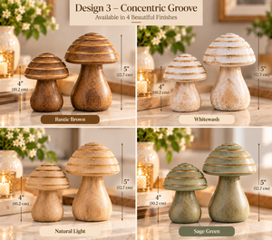 Set of 2 Rustic Wooden <b>Mushroom</b> Figurines Modern <b>Decorative</b> Tabletop Centerpiece for Home Wedding Garden Custom Manufacturer - Product Image 4