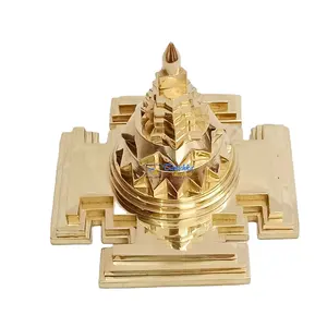 Dekoratif Meru Sri Yantra Metal el sanatları vedik Sri çakra deniz Vintage tarzı ev hediye dekor pirinç Meru sri yantra