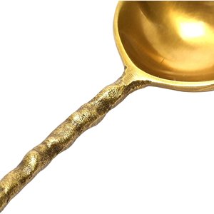 Cuillère en métal torsadé plaqué or, couverts de mariage, serveur à salade à long manche de qualité supérieure - Product Image 3