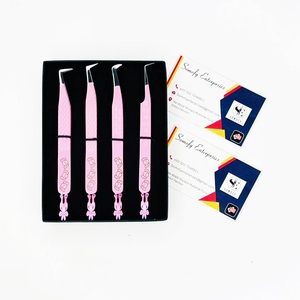 Professional Somely Enterprises Eyelash Tweezers Stainless Steel Smooth Tip Precision Set Custom Logo <b>Box</b> 10mm Perfect Grip - Product Image 2