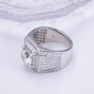 Anillo de sello para hombre con diamante redondo brillante de platino, color D, cultivado en laboratorio, certificado IGI, joyería de compromiso - Product Image 5