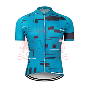 Ensemble maillot et short de cyclisme pour homme, bleu avec accents noirs, respirant, polyester, design sans couture, pour adultes - Product Image 5
